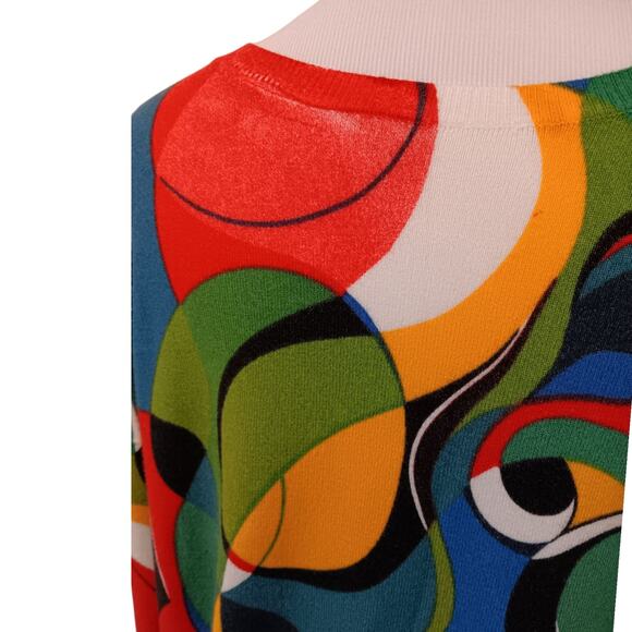 Men's Artsy Abstract‎ Lightweight Sweater M Colorful Art to Wear Work Office - Picture 9 of 12